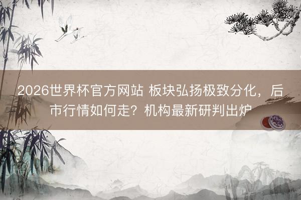 2026世界杯官方网站 板块弘扬极致分化，后市行情如何走？机构最新研判出炉