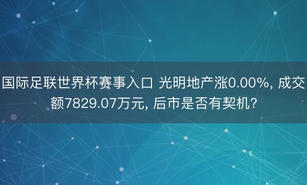 国际足联世界杯赛事入口 光明地产涨0.00%, 成交额7829.07万元, 后市是否有契机?