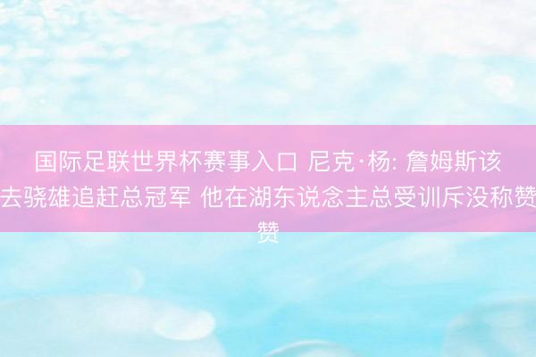 国际足联世界杯赛事入口 尼克·杨: 詹姆斯该去骁雄追赶总冠军 他在湖东说念主总受训斥没称赞